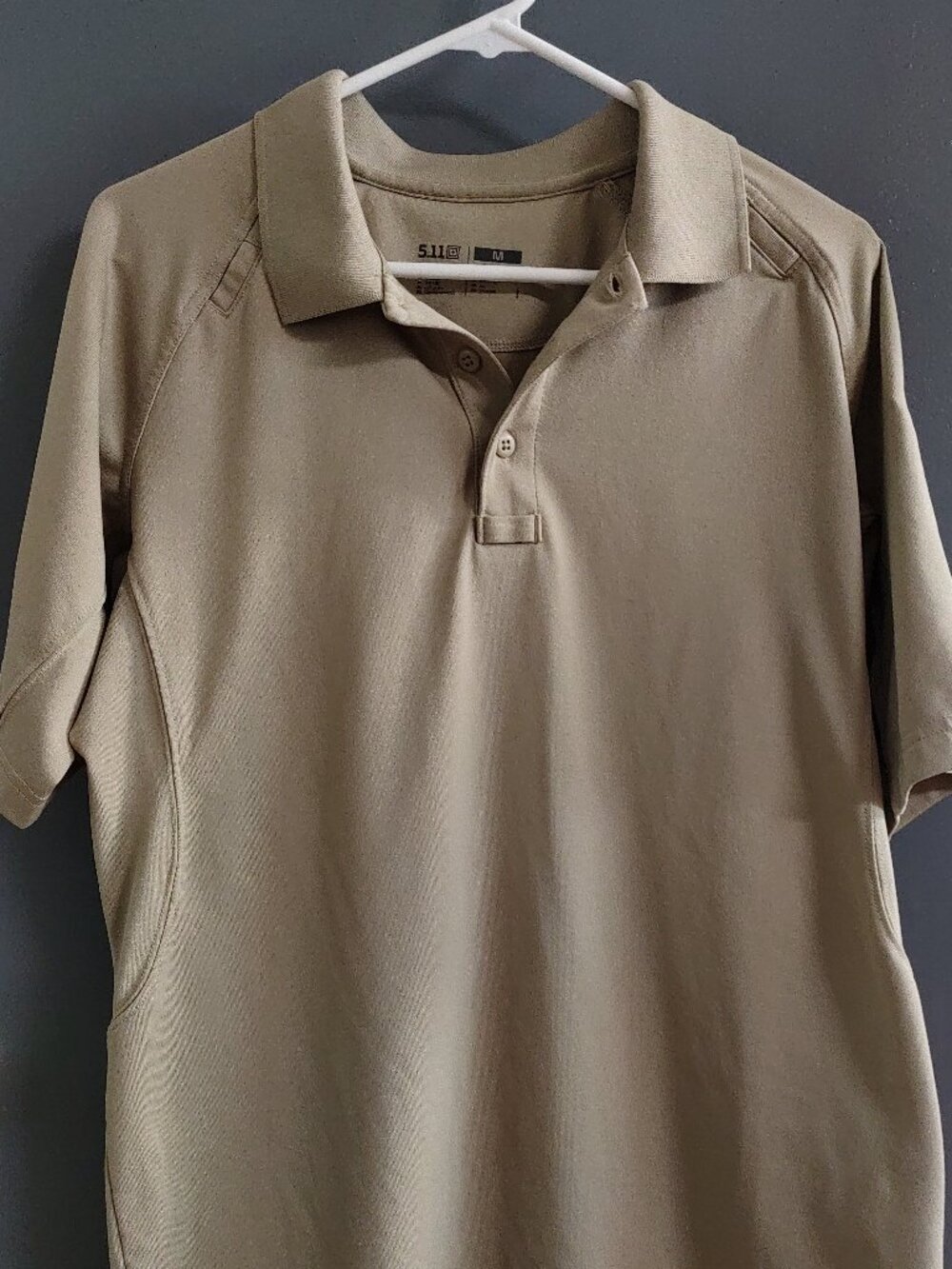 5.11 Tactical Polo Shirt Men's M Tan Performance Short Sleeve Workwear Security